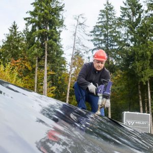 Reparo de geomembrana com Weldy Booster EX2