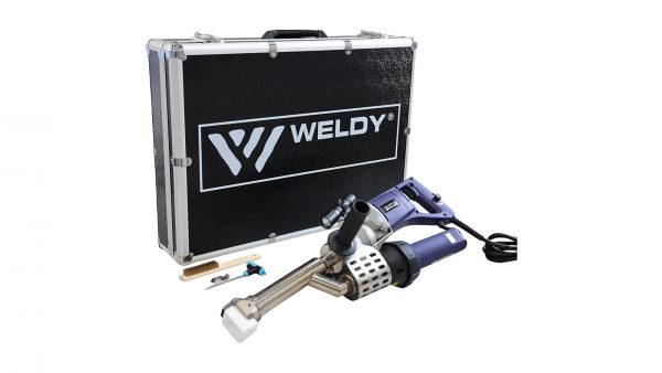 Maleta de transporte com a extrusora WELDY BOOSTER EX3 PLUS e acessórios originais