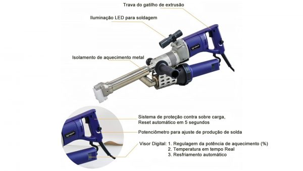 Detalhes atualizados e melhorias da extrusora WELDY BOOSTER EX3 PLUS para soldagem profissional