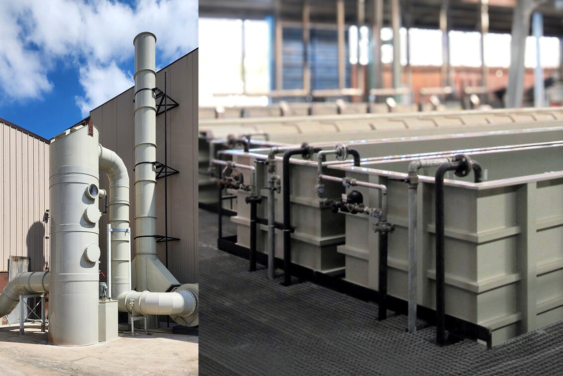 Leister WELDPLAST S2 PVC na indústria química, no tratamento de água ou na construção de plantas industriais