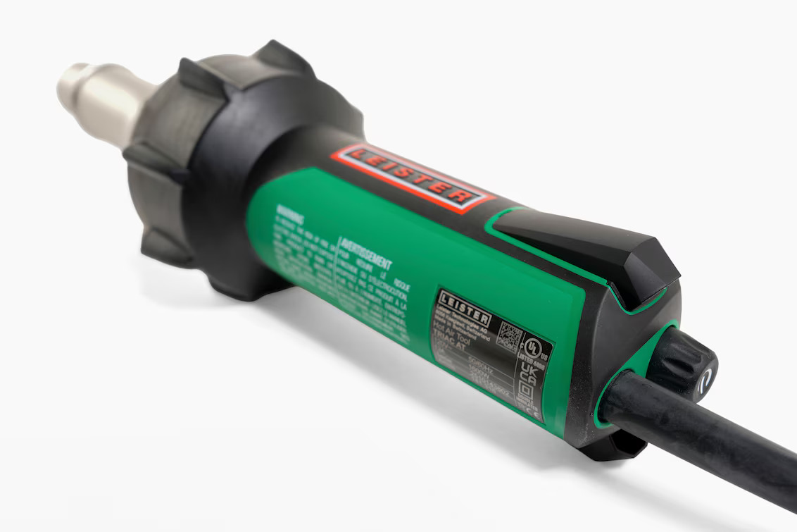 Ferramenta de ar quente Leister TRIAC com certificação UL, utilizada para soldagem de plásticos e aplicações profissionais em coberturas e sistemas industriais